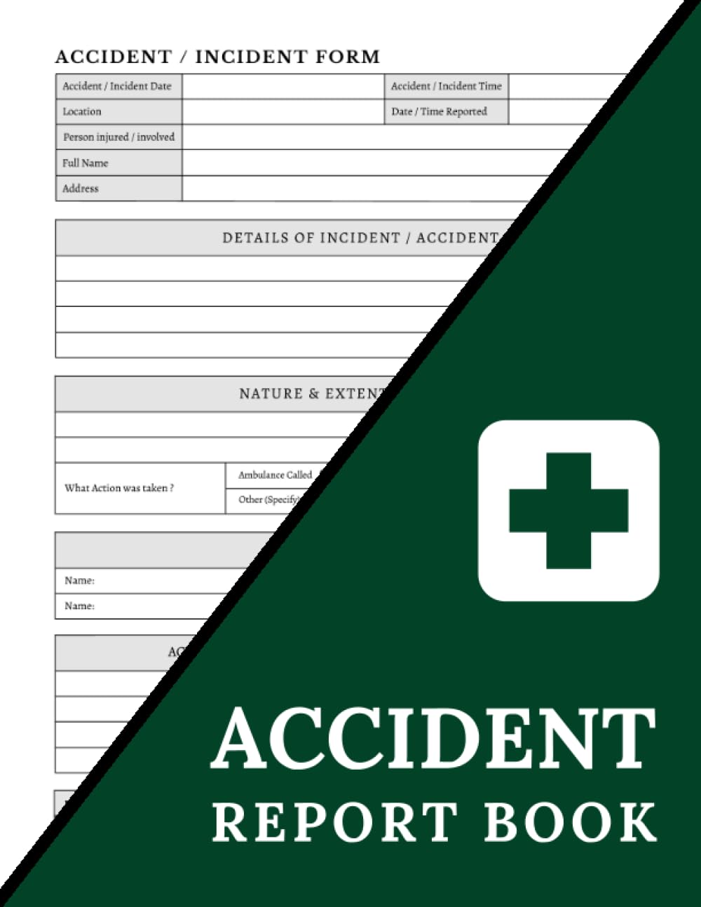 Accident Report Book A Hse Compliant Accident Incident Log Book