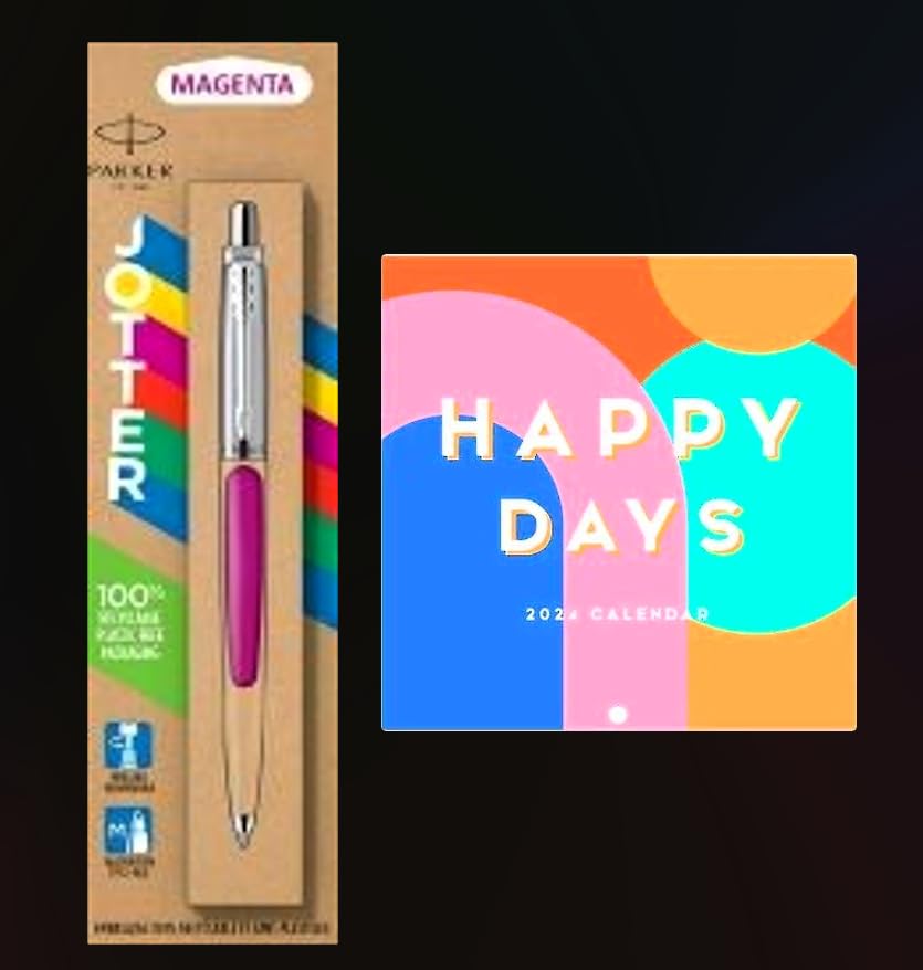 2024 Colourful Quotes Happy Days Calendar PARKER PEN Gift Set   2024 Colourful Quotes Happy Days Calendar Parker Pen Gift Set 1 