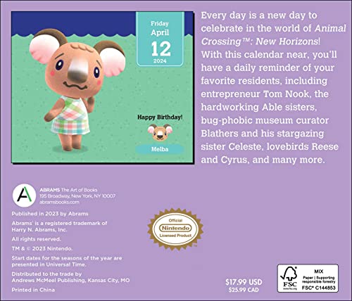 Animal Crossing New Horizons 2024 Calendar Paperback Books   Animal Crossing New Horizons 2024 Calendar 1 