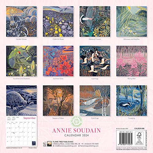 Annie Soudain Wall Calendar 2024 (Art Calendar) Original Flame Tree