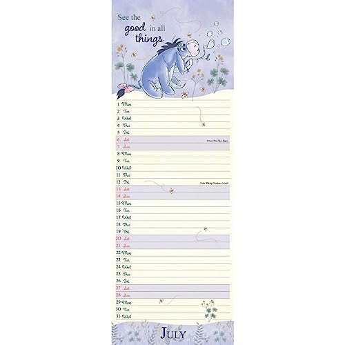 Disney Eeyore 2024 Calendar, Month To View Slim Wall Calendar, Official