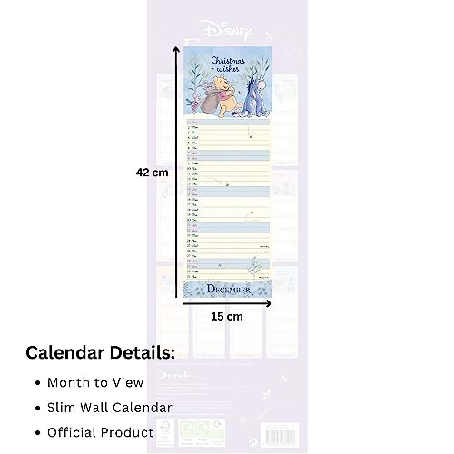 Disney Eeyore 2024 Calendar, Month To View Slim Wall Calendar, Official