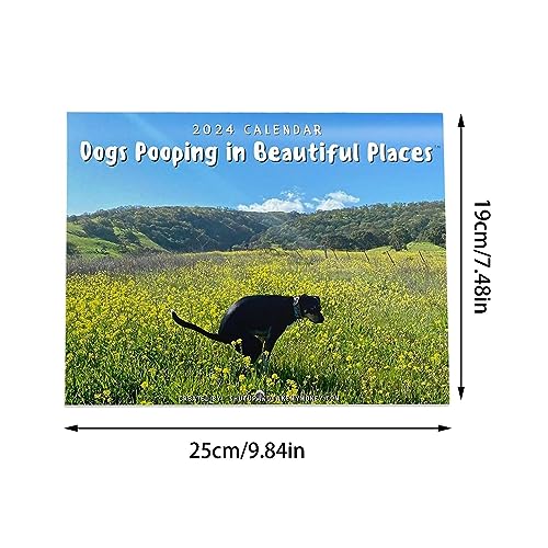 Dogs Pooping Calendar 2024, Funny Dog Wall Hanging Dog Poop Calendar