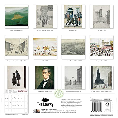 L.S. Lowry Wall Calendar 2024 (Art Calendar) Paperback Books