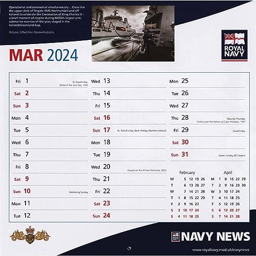 Royal Navy Calendar 2024 Paperback Books