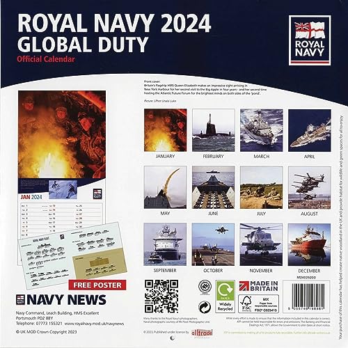 Royal Navy Calendar 2024 Paperback Books